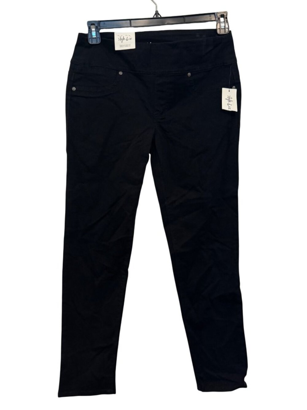 Style & Co Womens Black Boyfriend Low-Rise Pants Size Small New
